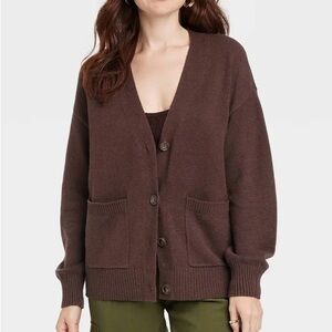 a new day Dark Brown Cardigan Sweater